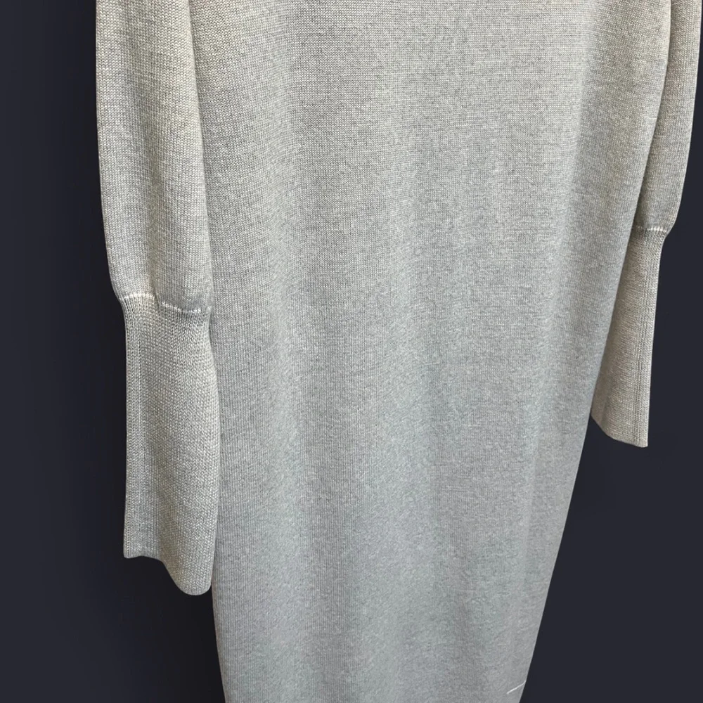 Wilfred 100% Merino Wool Cream Mock Neck Sweater Dress w/ Front Slit – Size S - Picture 7 of 10